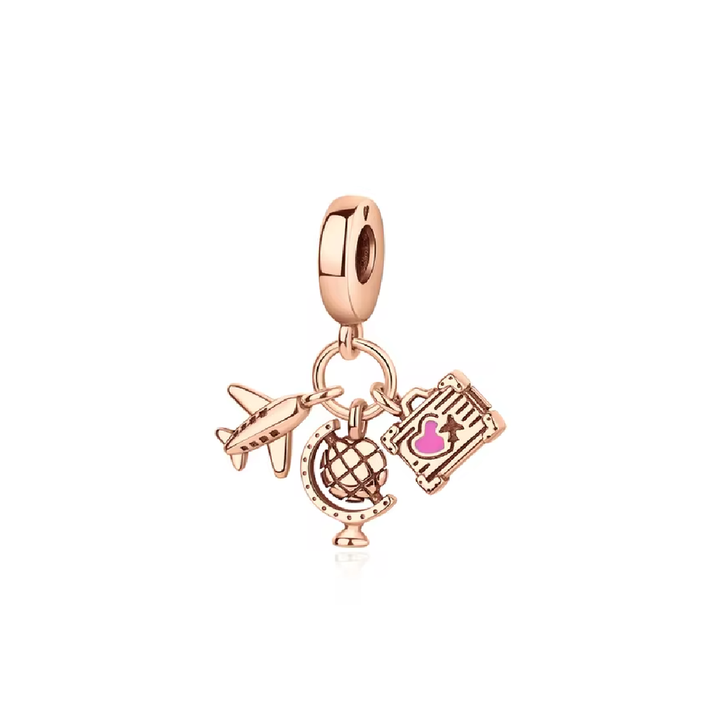Viagem em ouro rosa Charm