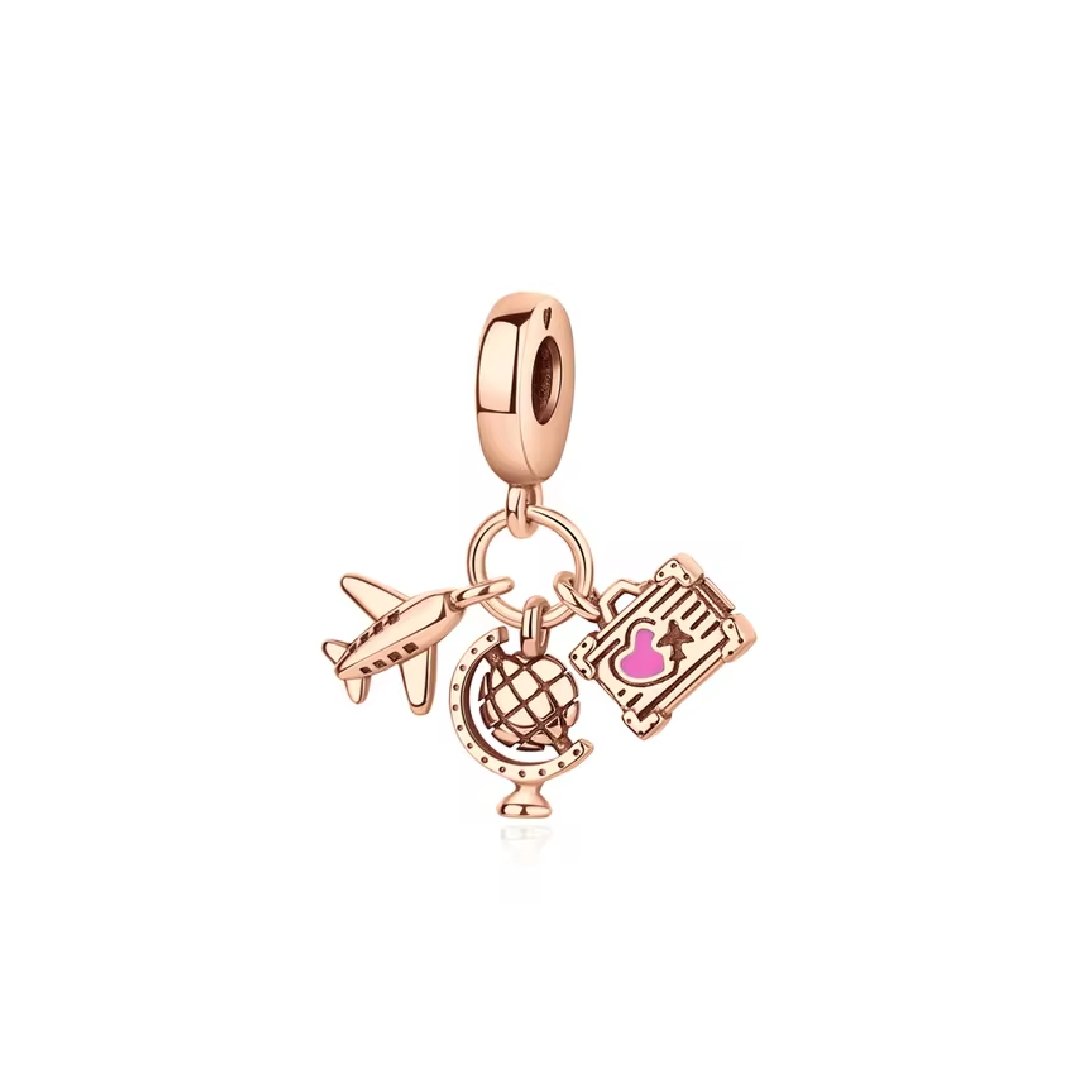 Viagem em ouro rosa Charm
