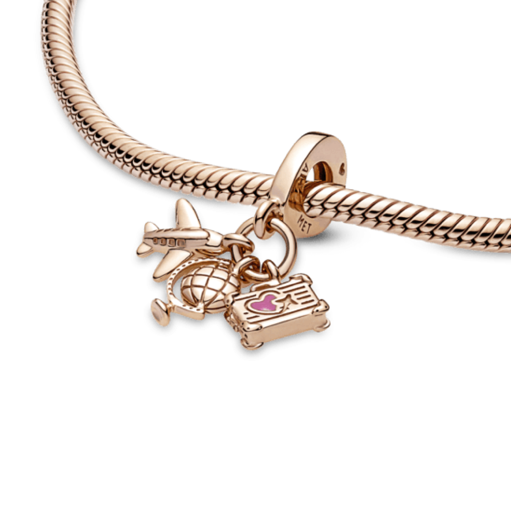 Viagem em ouro rosa Charm