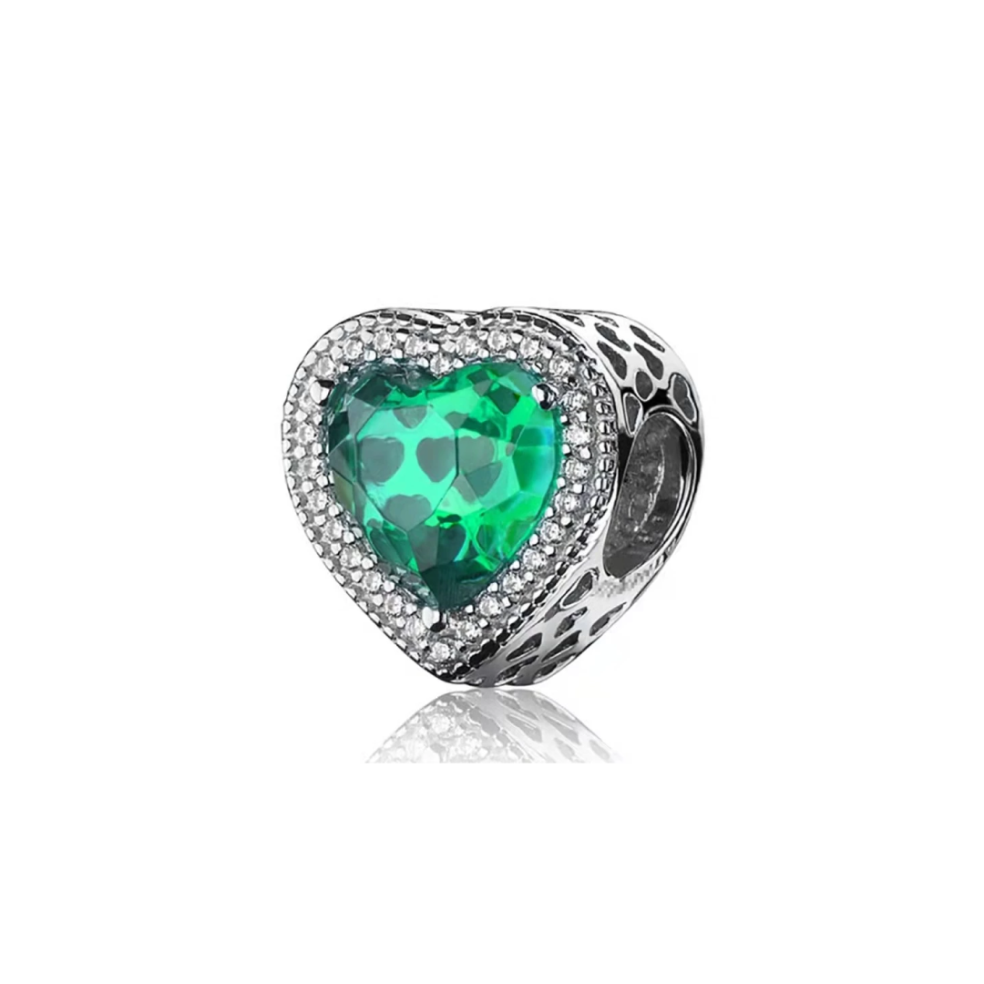 Coração de zircônia verde Charm