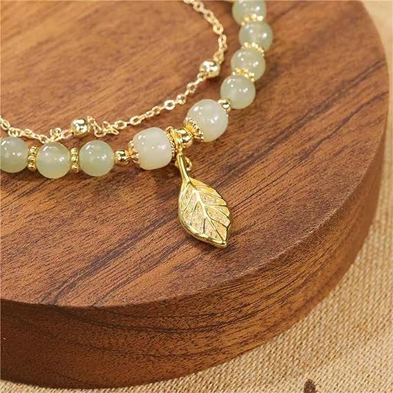 Feuille d'Or - Pulseira de jade de Hetian