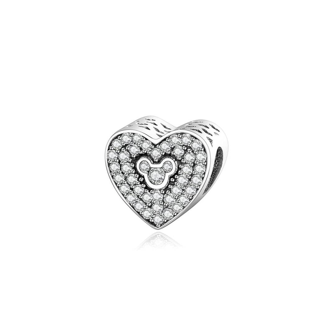 MM Heart Charm com pedras de zircônia