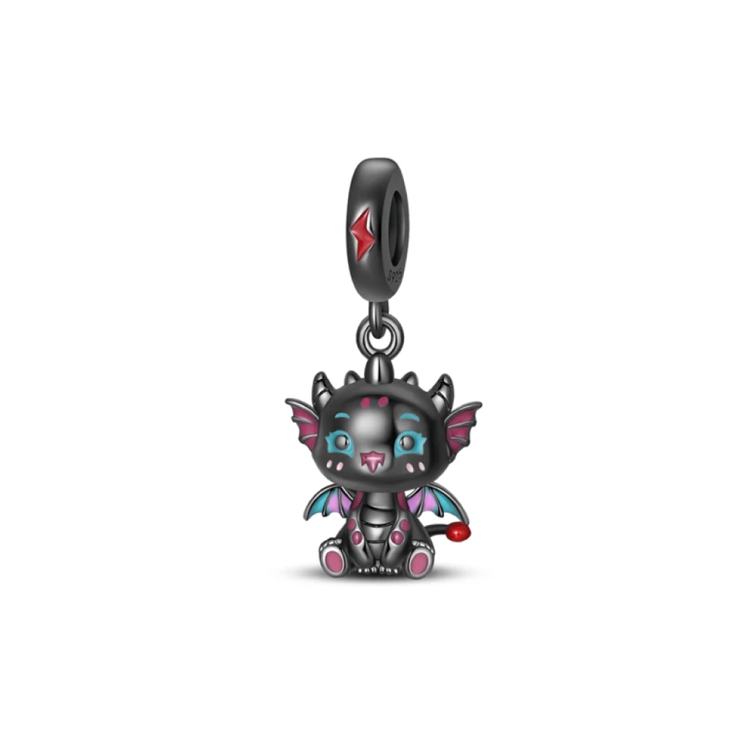 Dragão de Fogo Negro Charm