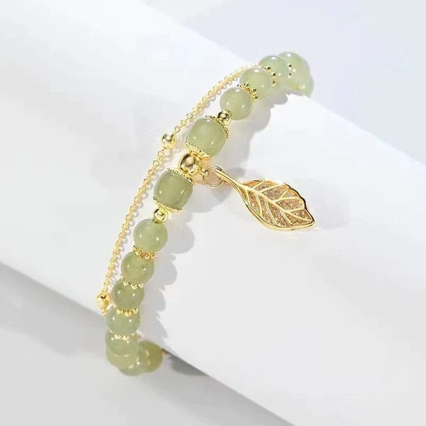 Feuille d'Or - Pulseira de jade de Hetian