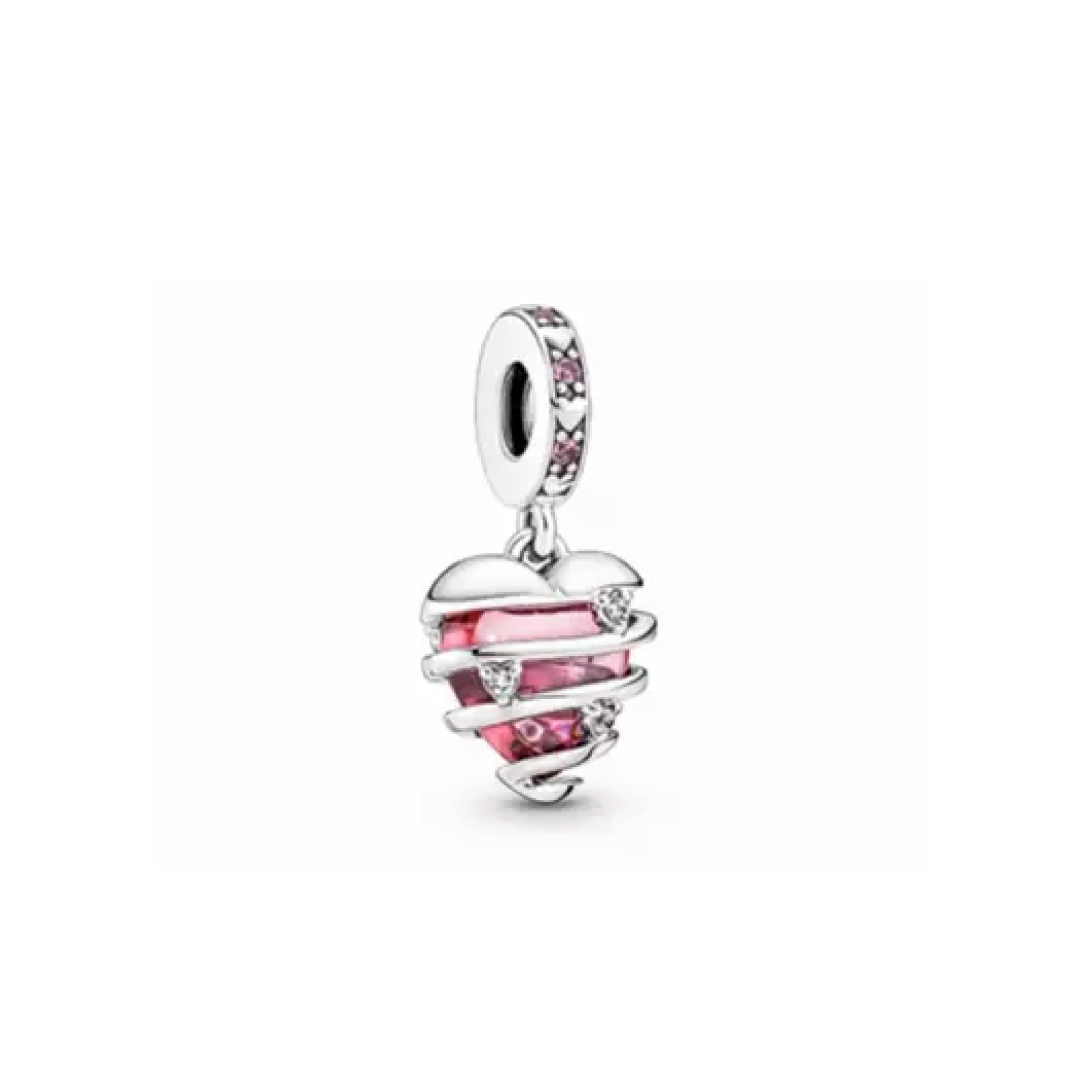 Coração Rosa Clássico Charm