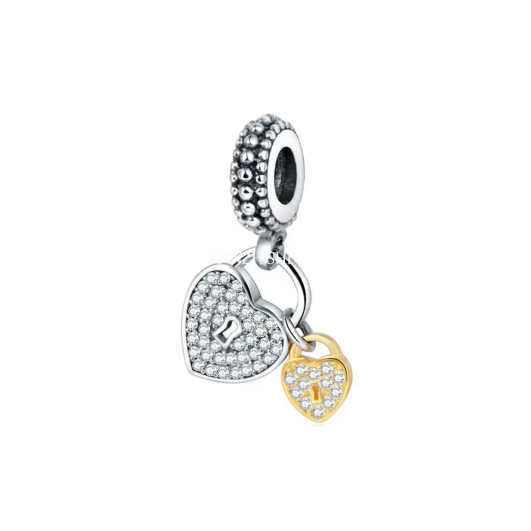 Coração Duplo Dourado Charm