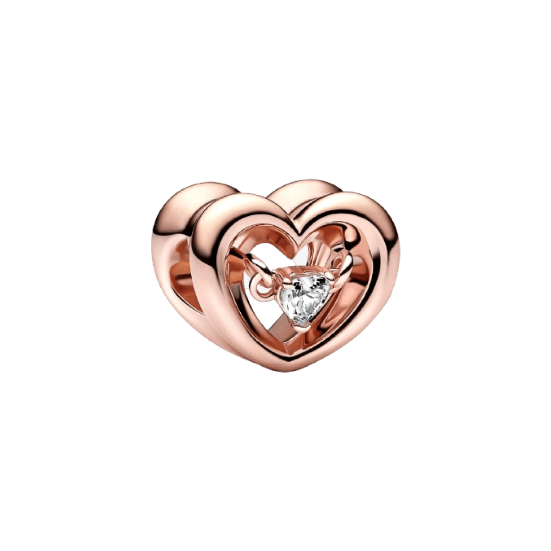 Coração de zircônia rosa Charm