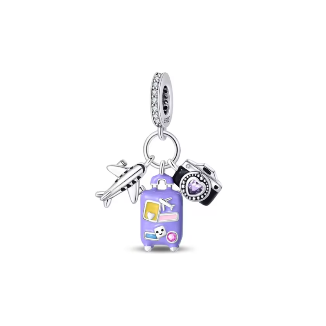Charm Mala de viagem roxa