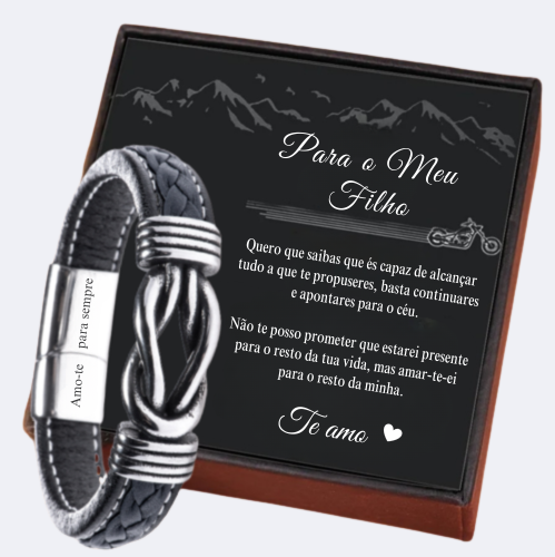 Para o Meu Filho - Amo-te Para Sempre - Pulseira infinita com caixa e cartão de dedicatória