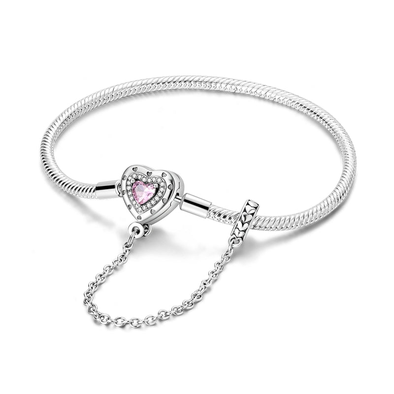 Pulseira Coração Rosa