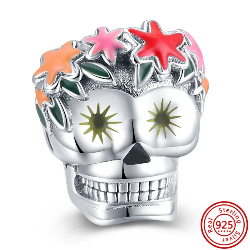 Calavera floral de Halloween Charm