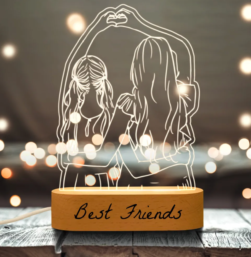 Lâmpada 3D Personalizada para presente de amor