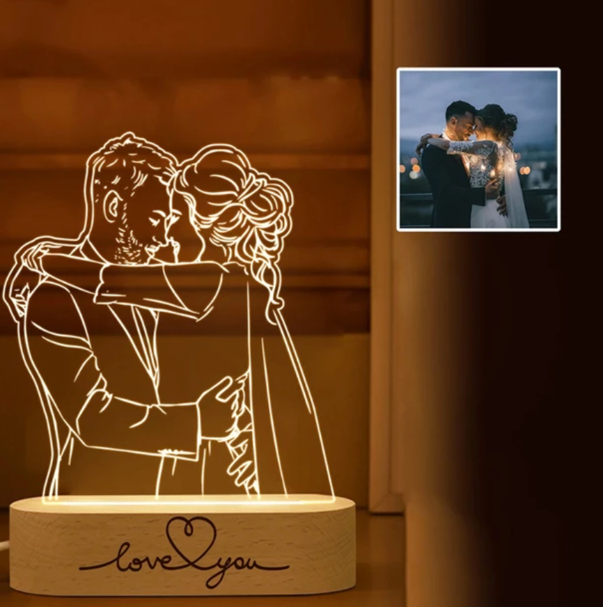 Lâmpada 3D Personalizada para presente de amor