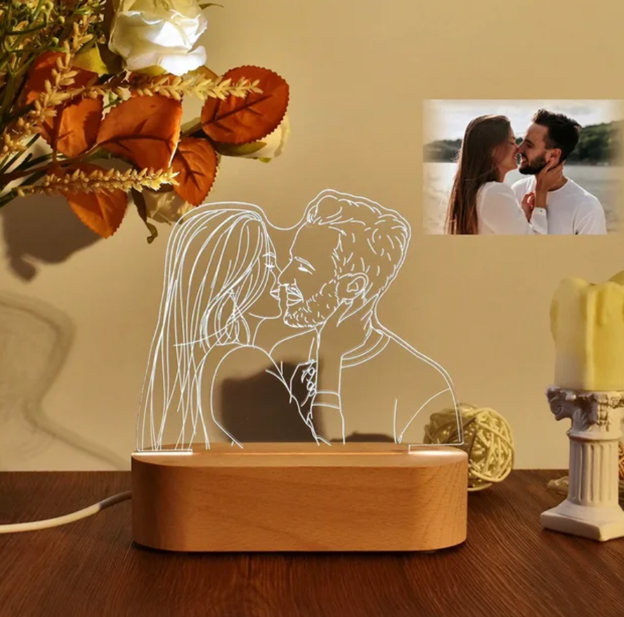 Lâmpada 3D Personalizada para presente de amor