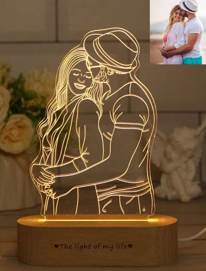 Lâmpada 3D Personalizada para presente de amor