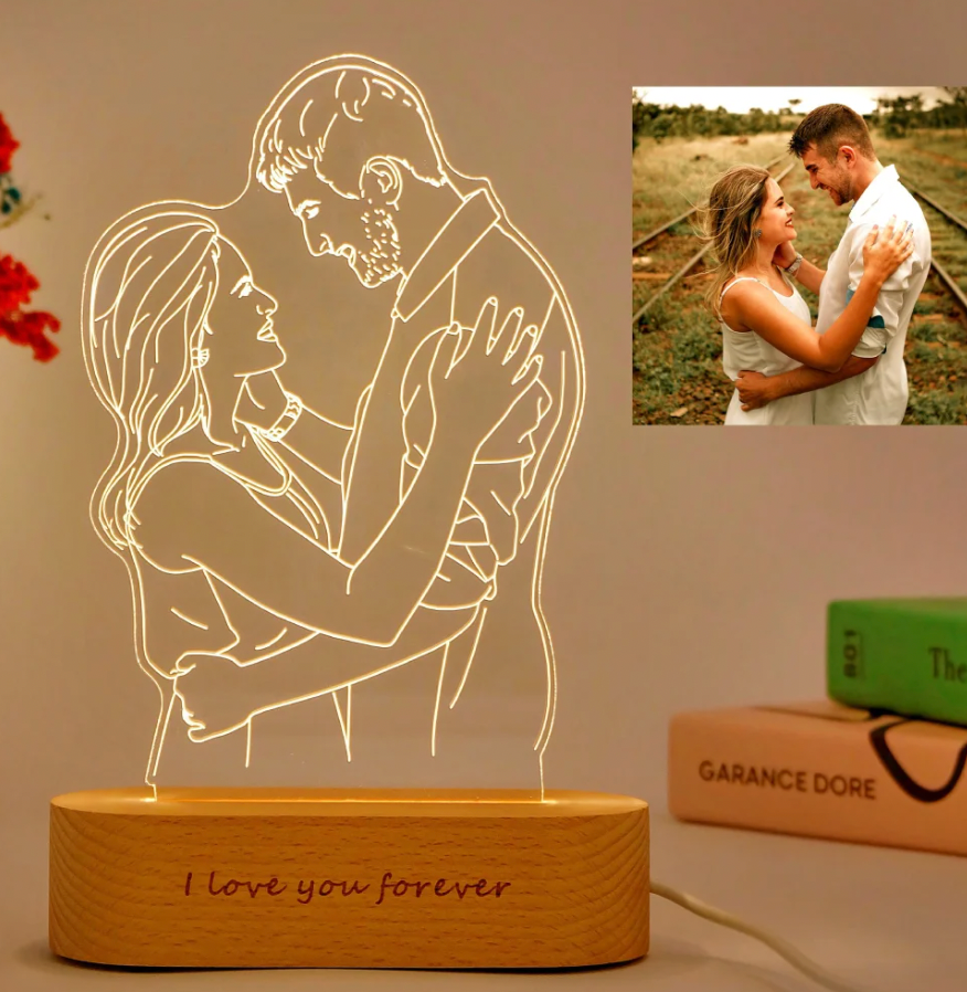 Lâmpada 3D Personalizada para presente de amor