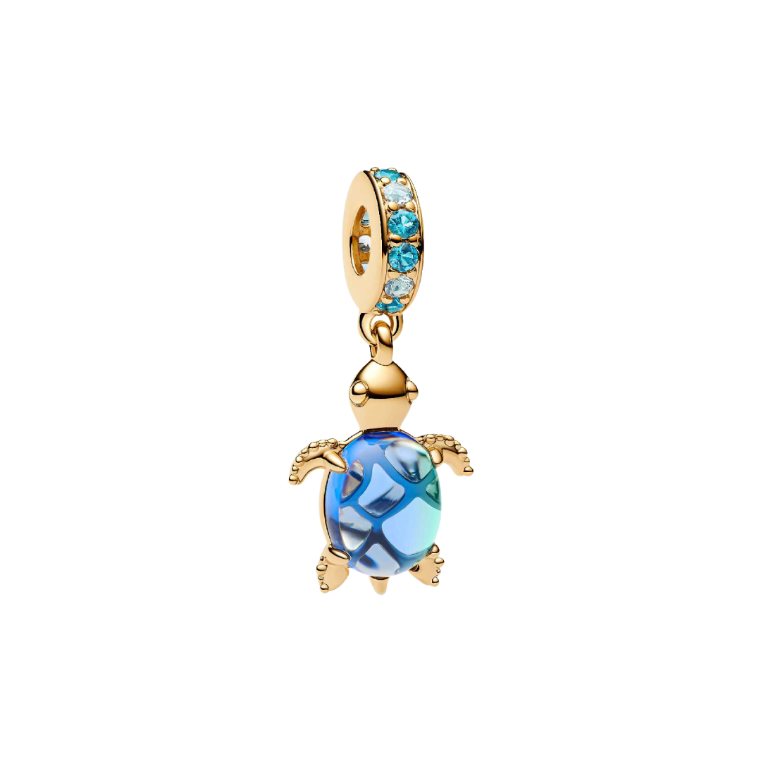Tartaruga Azul Dourada Charm