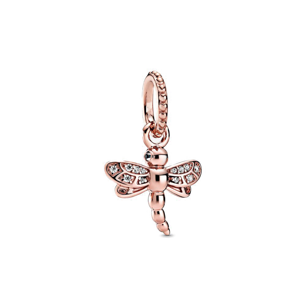 Libélula em ouro rosa Charm