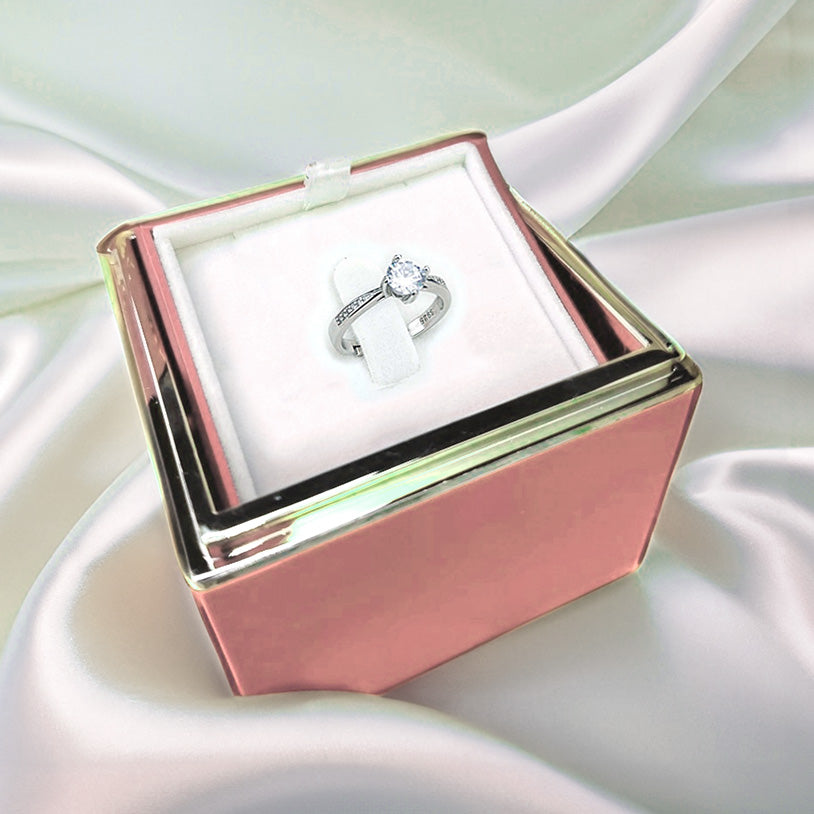 Anel de Prata Esterlina 925 em Caixa Rosa Eterna