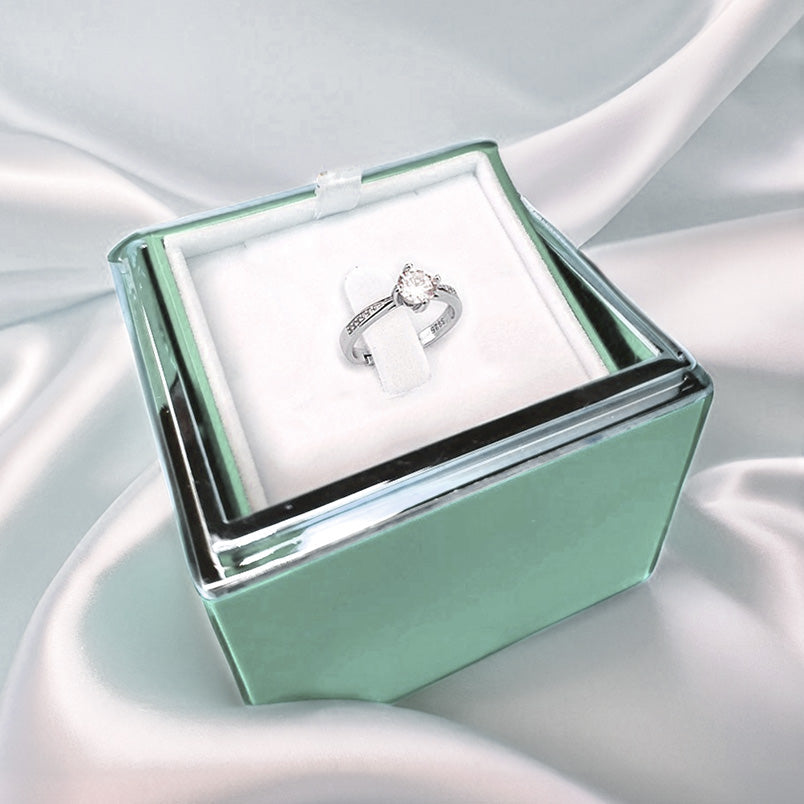 Anel de Prata Esterlina 925 em Caixa Rosa Eterna