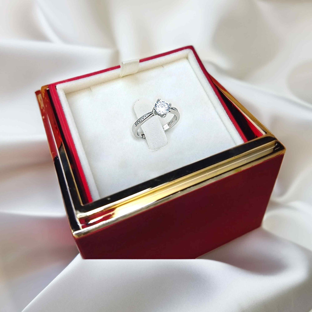 Anel de Prata Esterlina 925 em Caixa Rosa Eterna